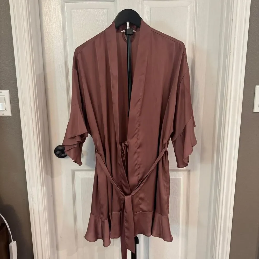 Victoria-s-secret Women's Pink and Brown Robe